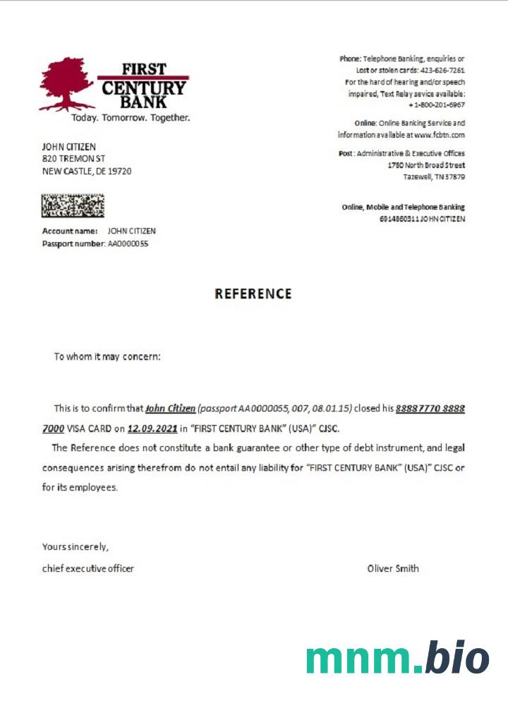 Przykład odniesienia do zamknięcia pierwszego wieku w USA w formatach Word i PDF